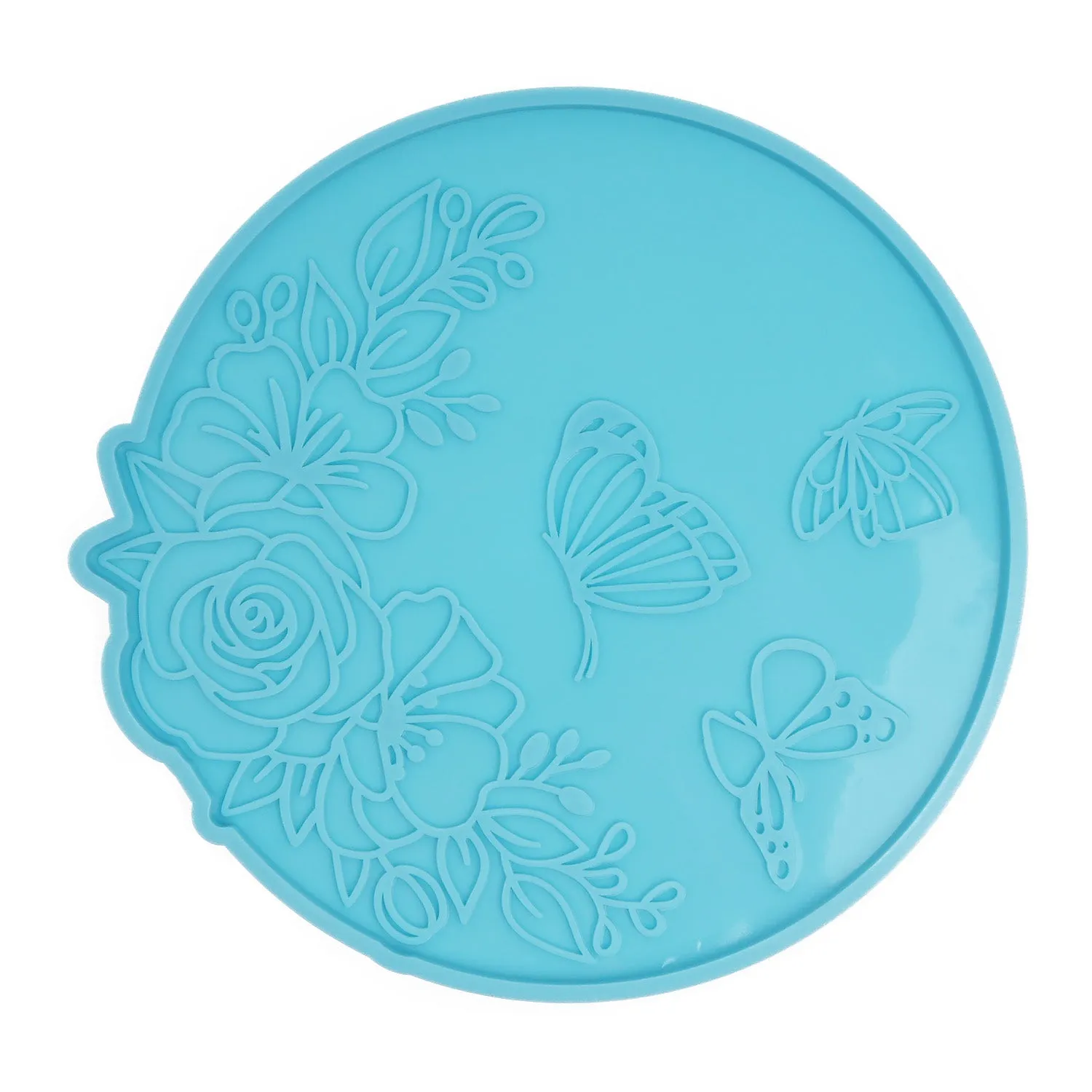 1 piece Silicone Butterfly/Flower Table Mat Mold DIY Coaster Mold Shiny Resin Mold For Home Decoration 10385650