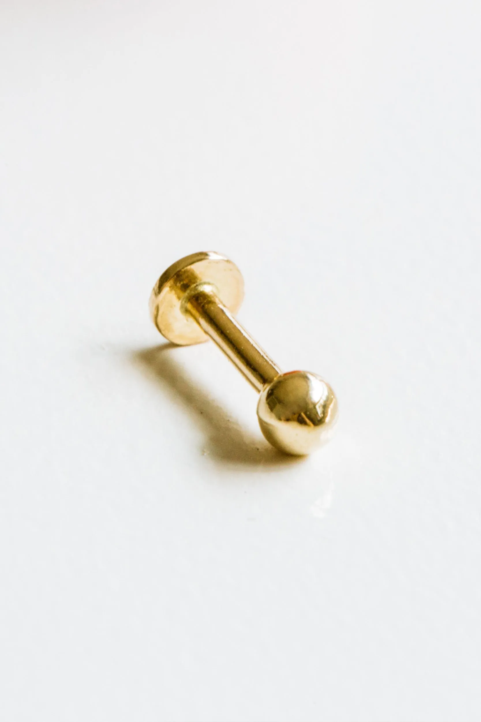 14k Gold Cartilage Ball Internally Internal Threaded Labret