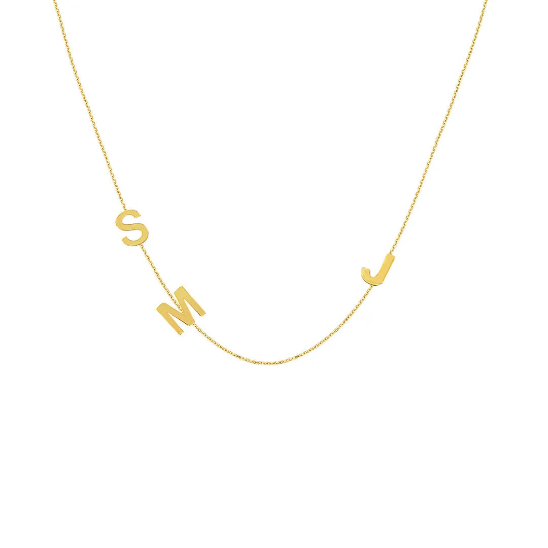 14k Gold Custom Initials Necklace