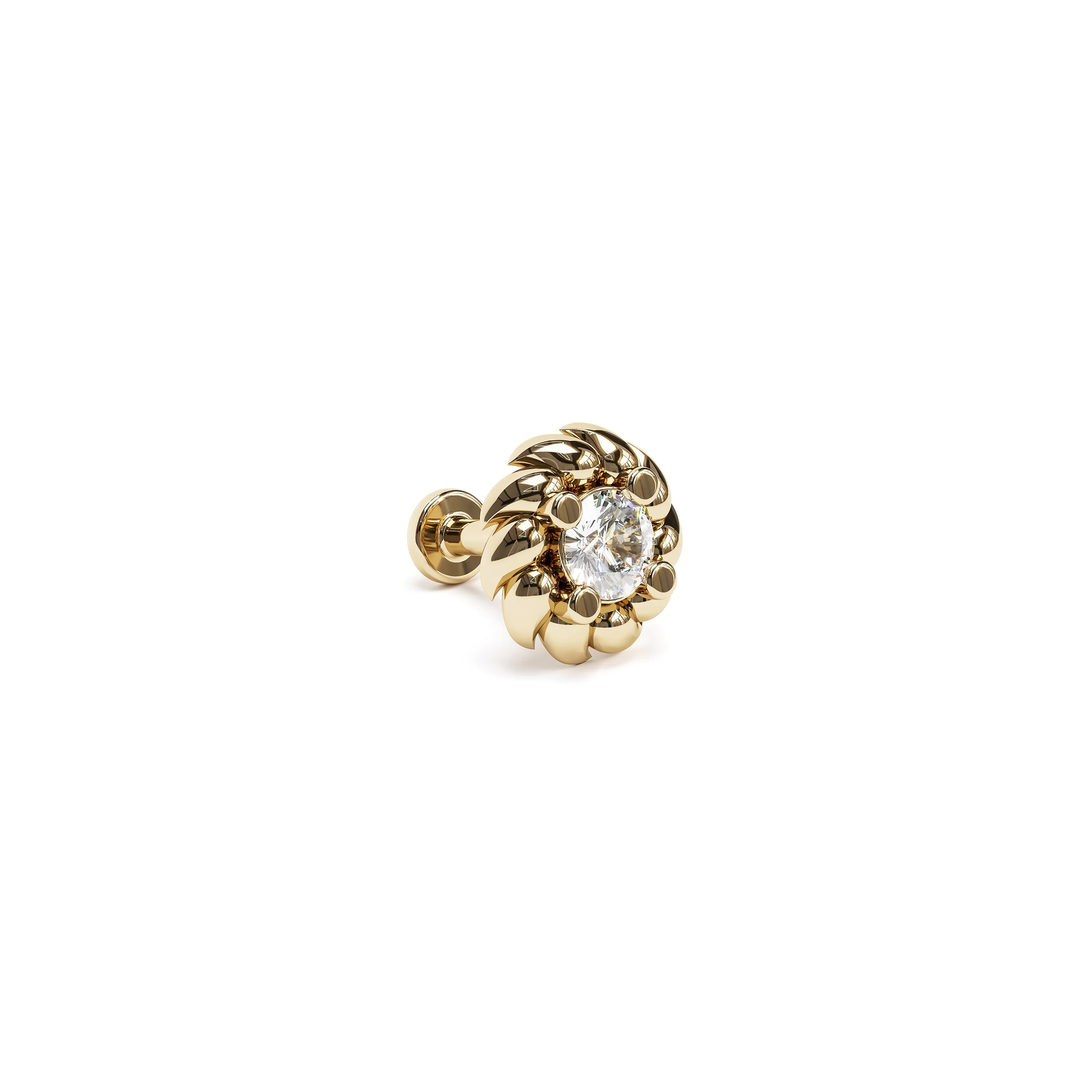 14K Gold Diamond Labret Stud