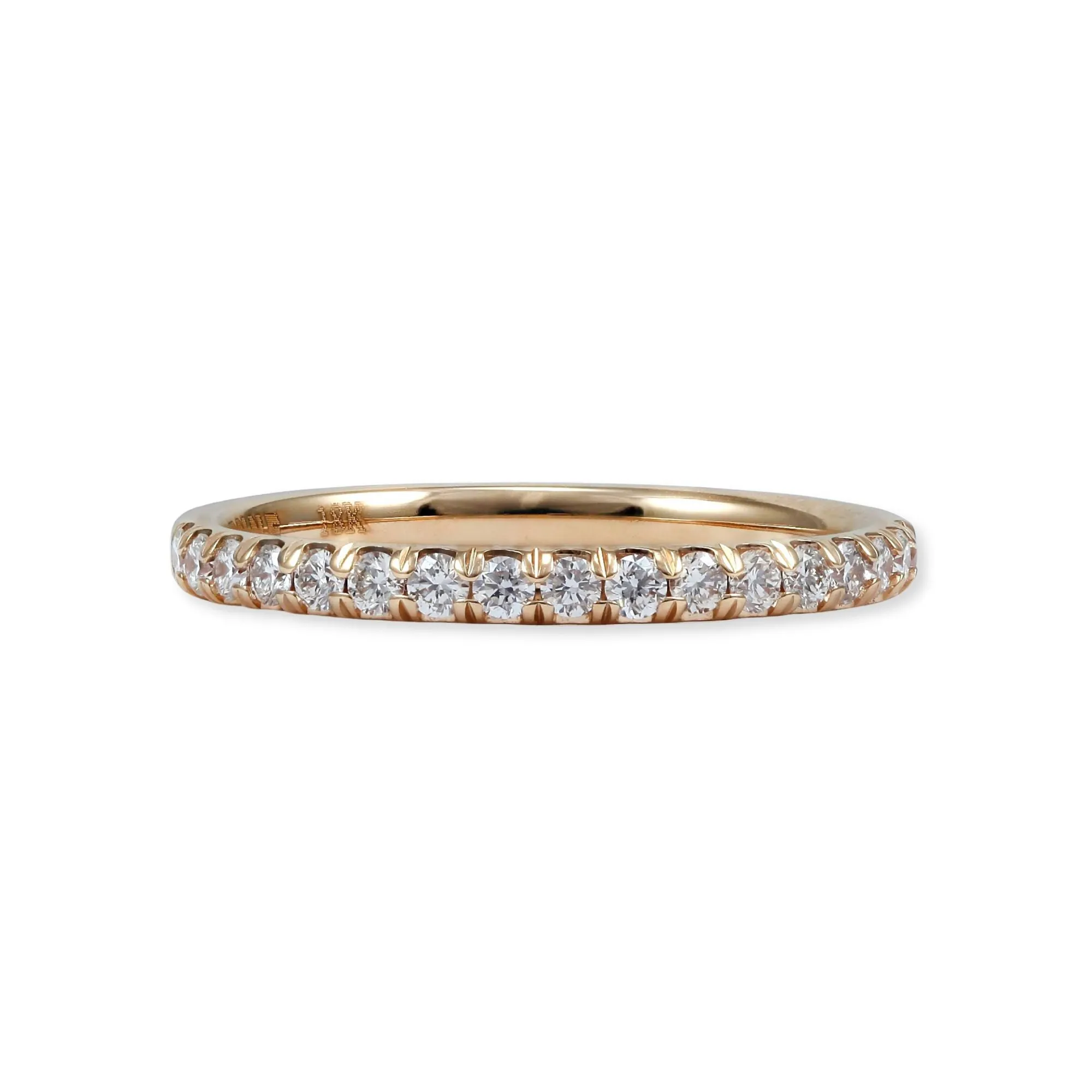 14K ROSE GOLD BEAD-SET DIAMOND WEDDING BAND 0.25CTW