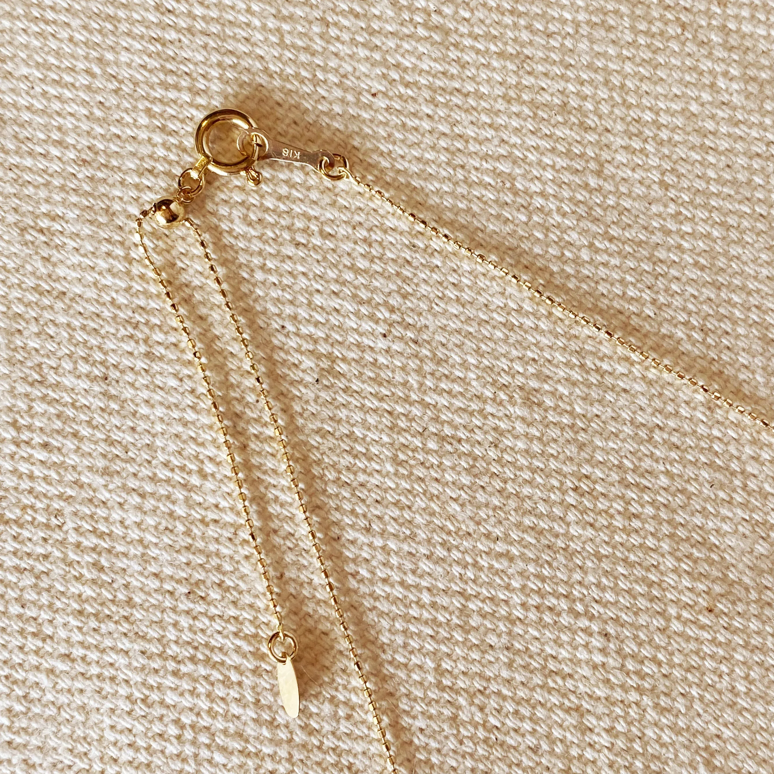 18k Gold Diamond Cut Ball Chain