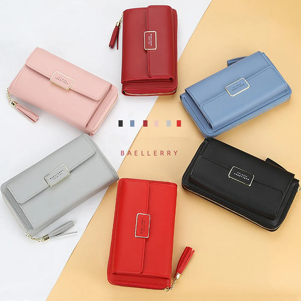 2020 Fashion Long Women Wallets High Quality Sequined Pu Leather Card Holder Female Purse Zipper Wal