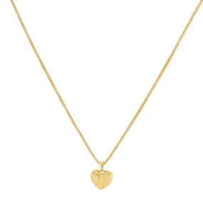 24Kae Shell Heart Necklace, Gold