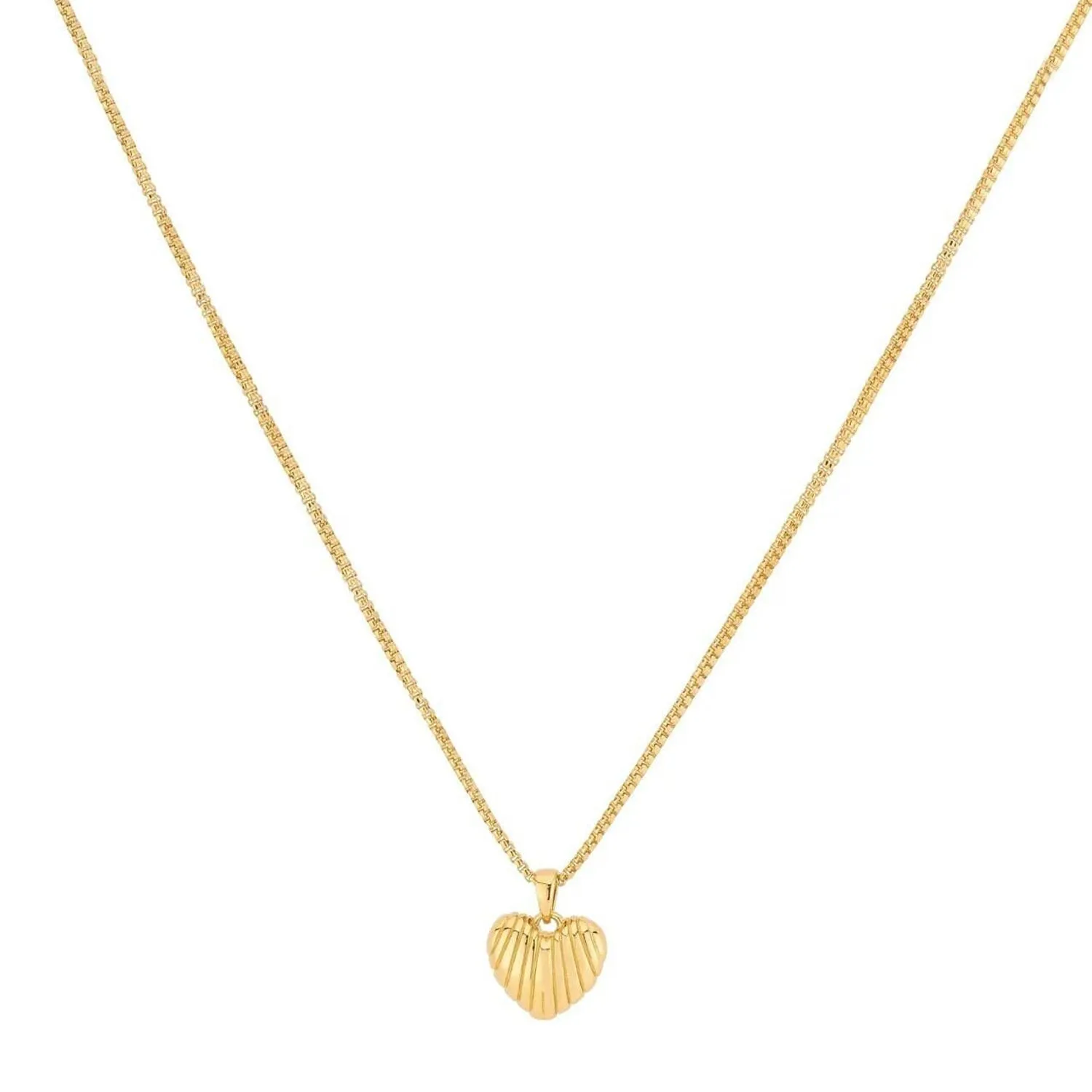 24Kae Shell Heart Necklace, Gold