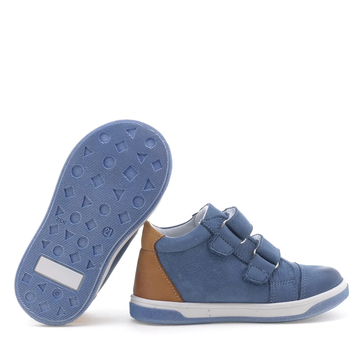 (2675-25) Emel shoes velcro trainers blue