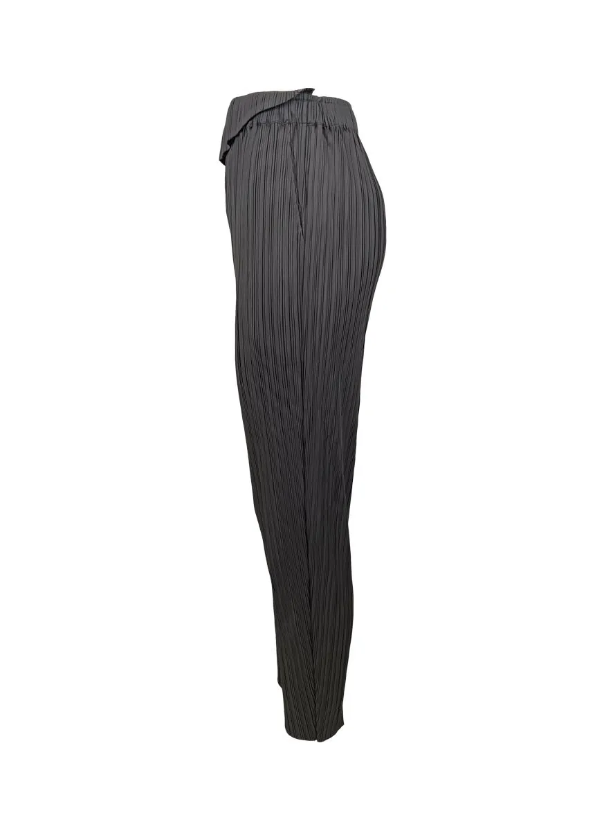 3230076 Reversed Waist Pleats Pants *Grey