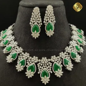 AD Necklace Set - Emerald Green