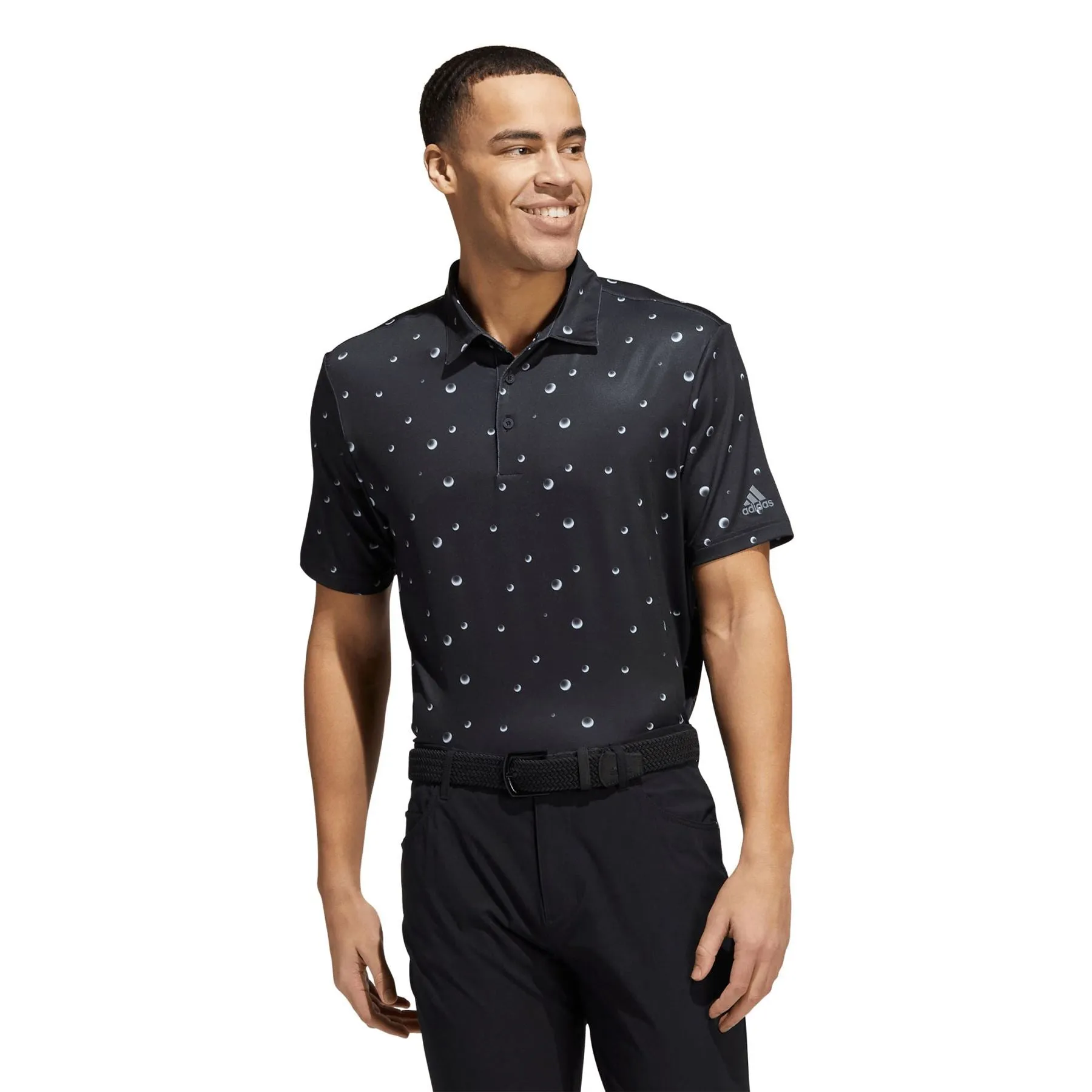 Allover Print Polo Black/White/Grey - AW22