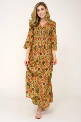 Annabel Maxi Dress in Pistachio Ikat