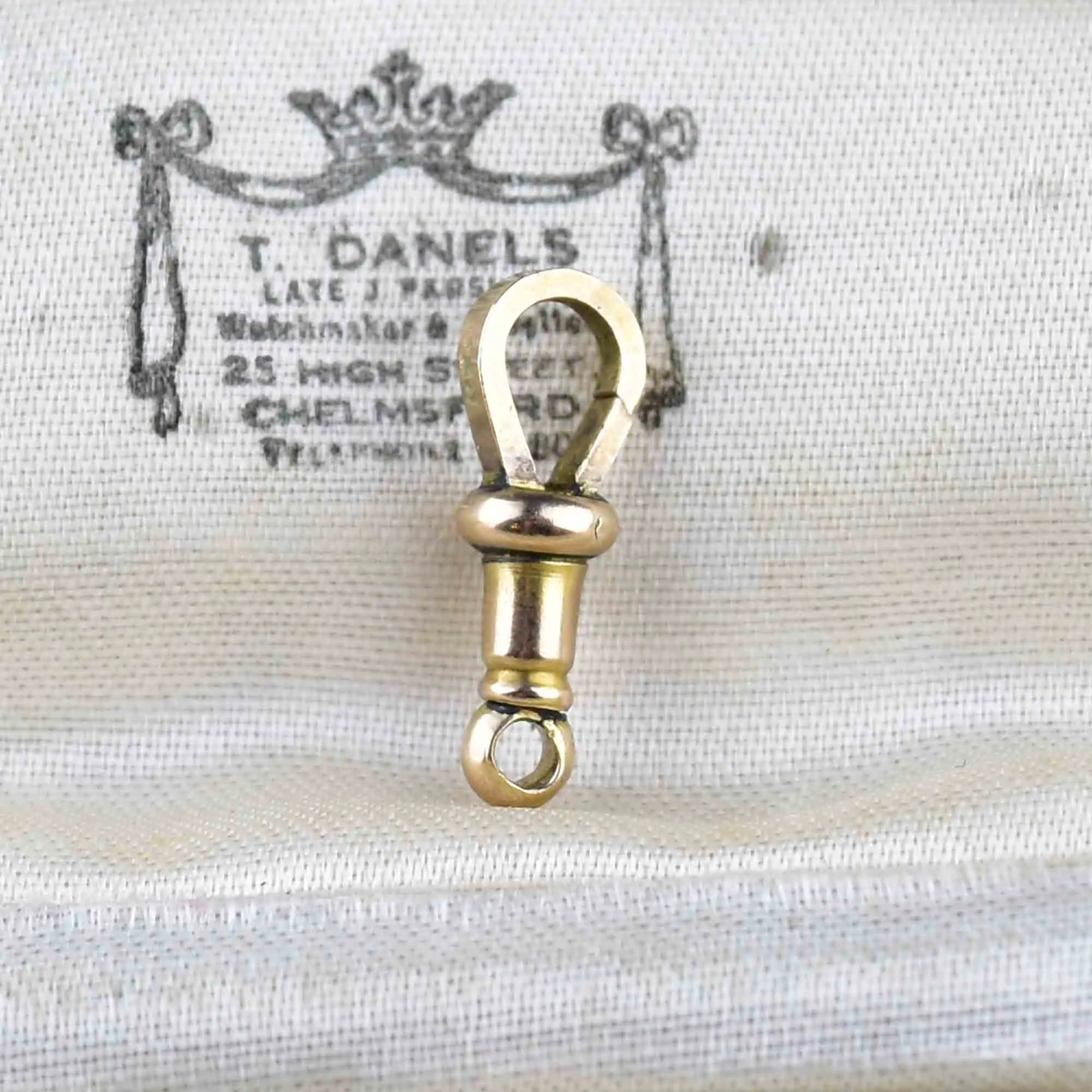 Antique 9K Gold Dog Clip Fob Charm