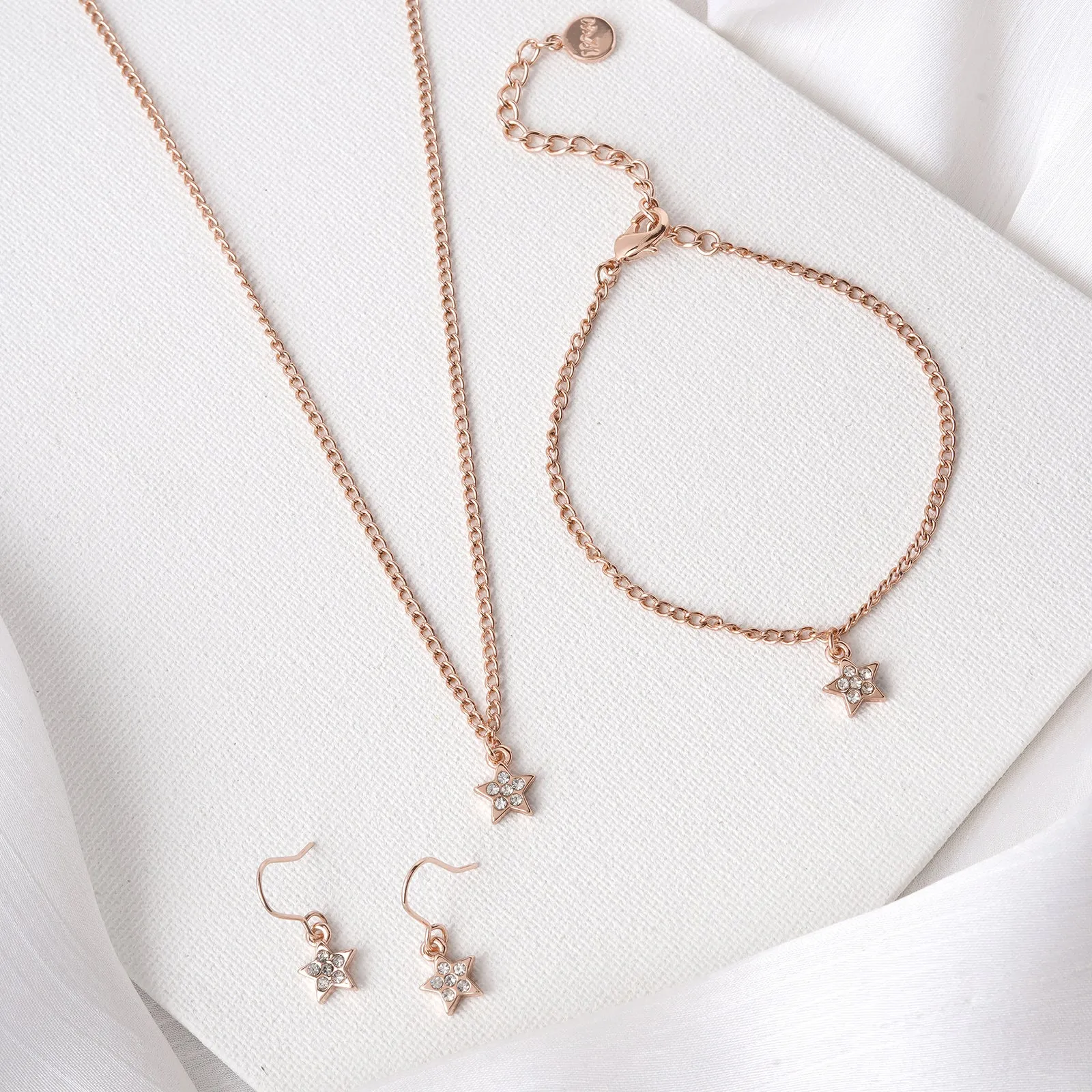 Astral Rhinestone Rosegold Charm Set