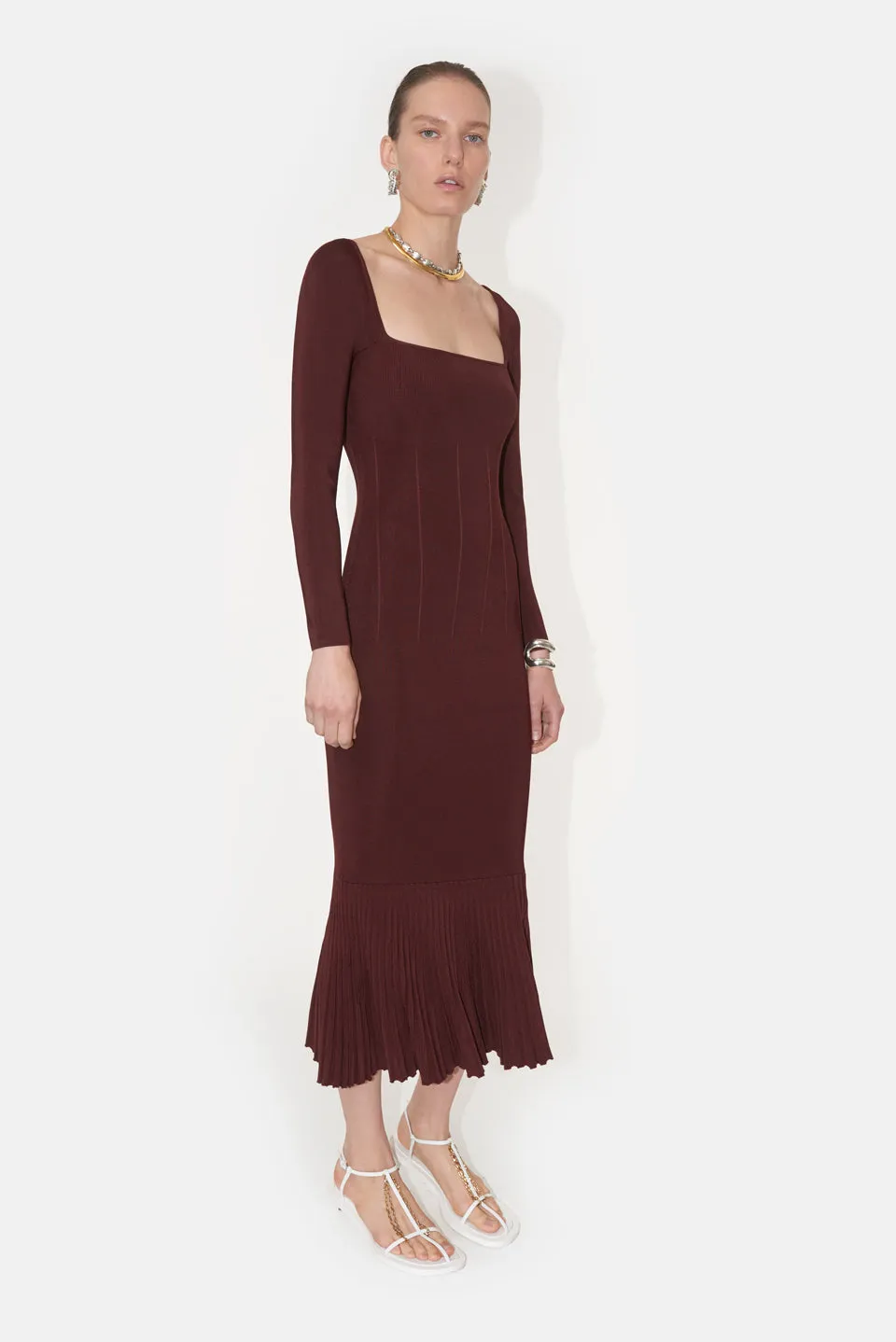 Atalanta Long Sleeved Dress - Rosewood