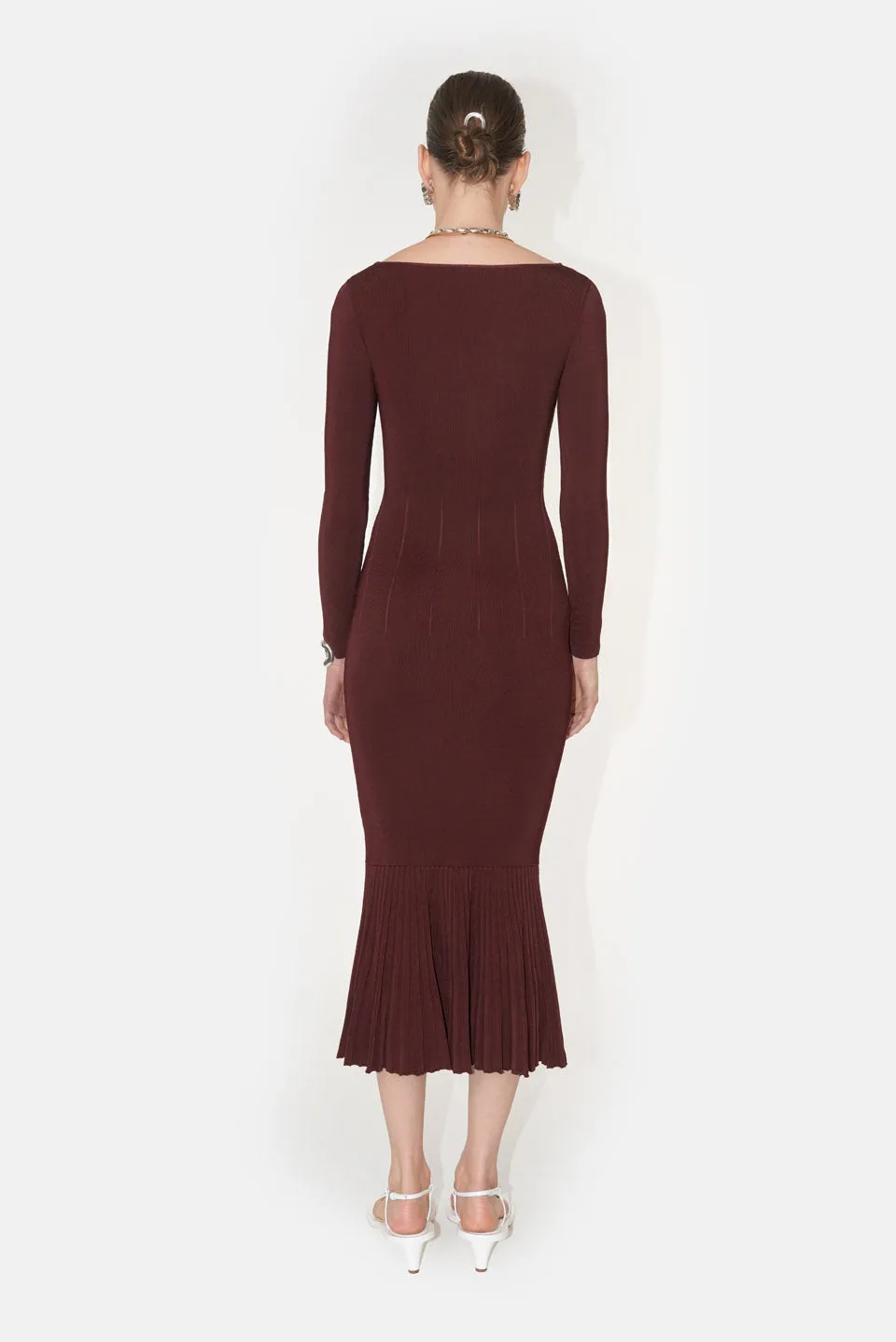 Atalanta Long Sleeved Dress - Rosewood