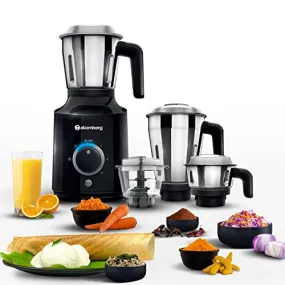 Atomberg MG1 Mixer Grinder with Powerful BLDC Motor & Slow Mode, 3 Jars and Chopper (Black)