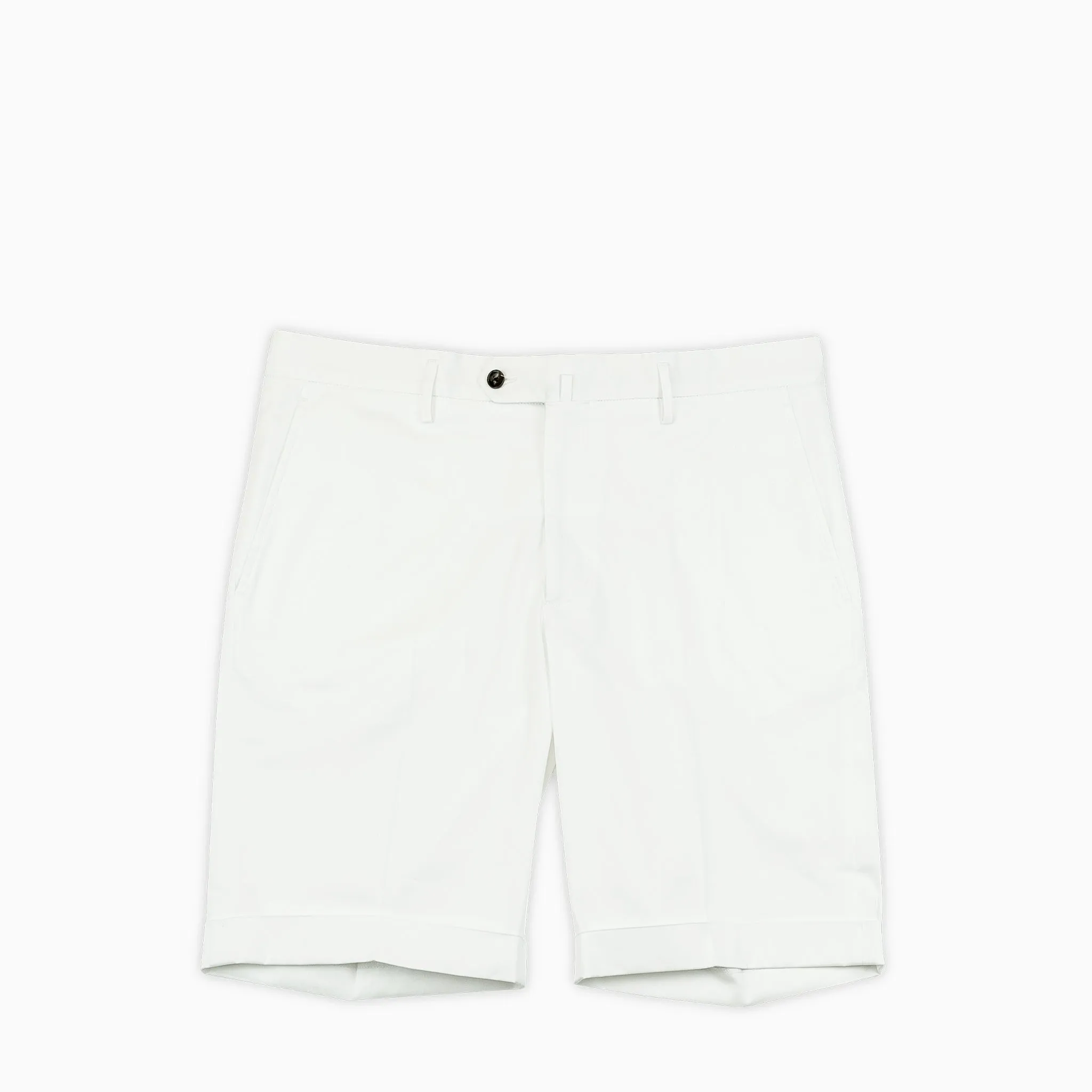 Bazile folded bermuda shorts in stretch gabardine cotton (ice white)