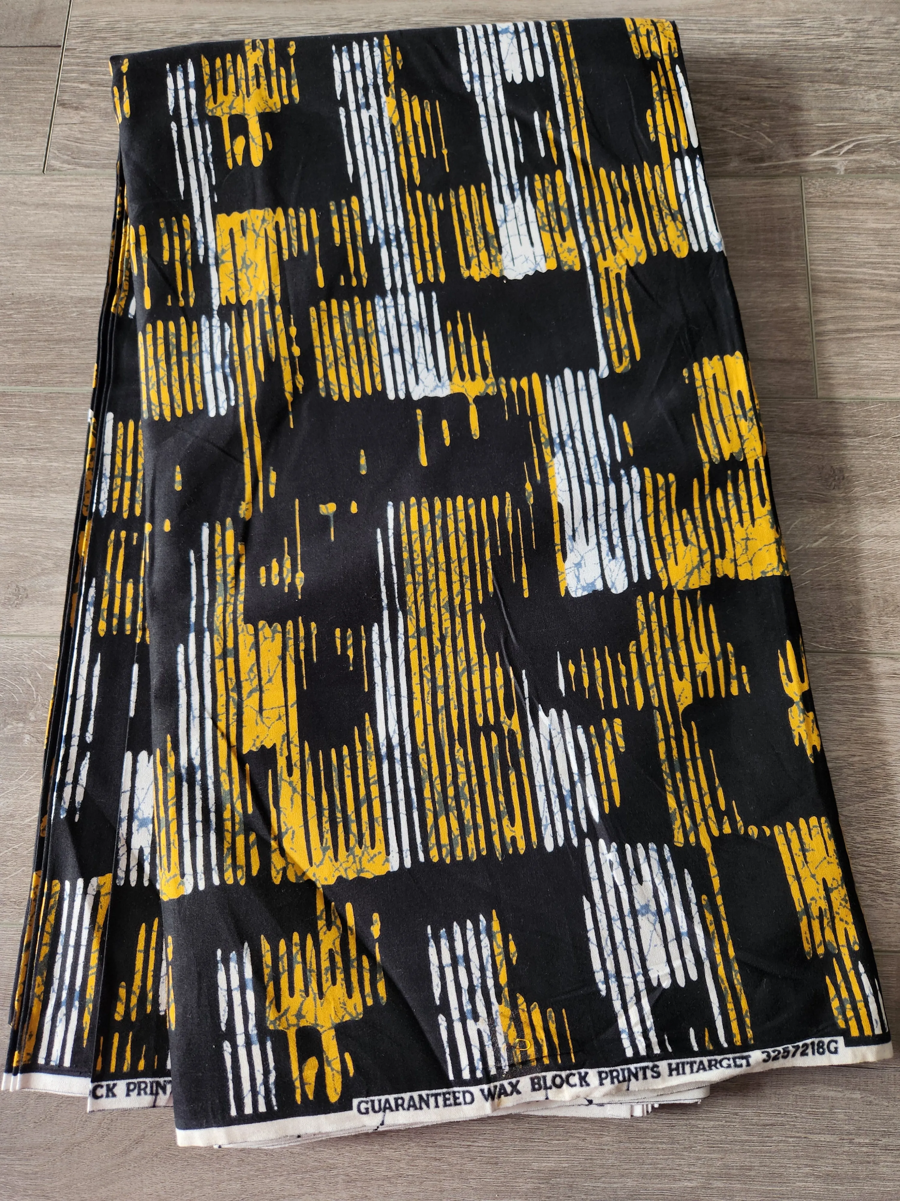 Black and Beige African Print Fabric, Ankara Fabric, AF104