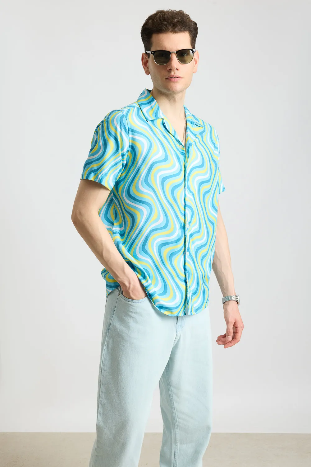 Blue Spiral Men's Resort Shirt