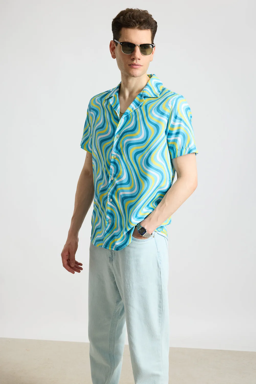 Blue Spiral Men's Resort Shirt