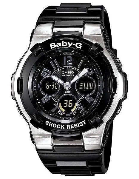 Casio Ladies Chaton-Style Baby-G - Black Band w/ Black Dial - Analog-Digital