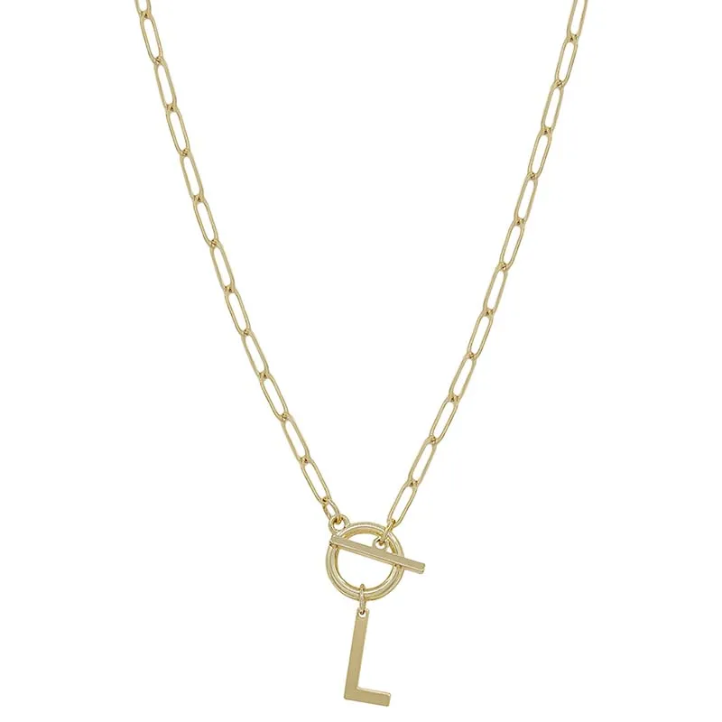 Chain Link Initial Letter Necklace