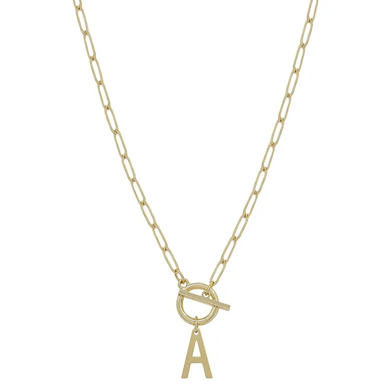 Chain Link Initial Letter Necklace