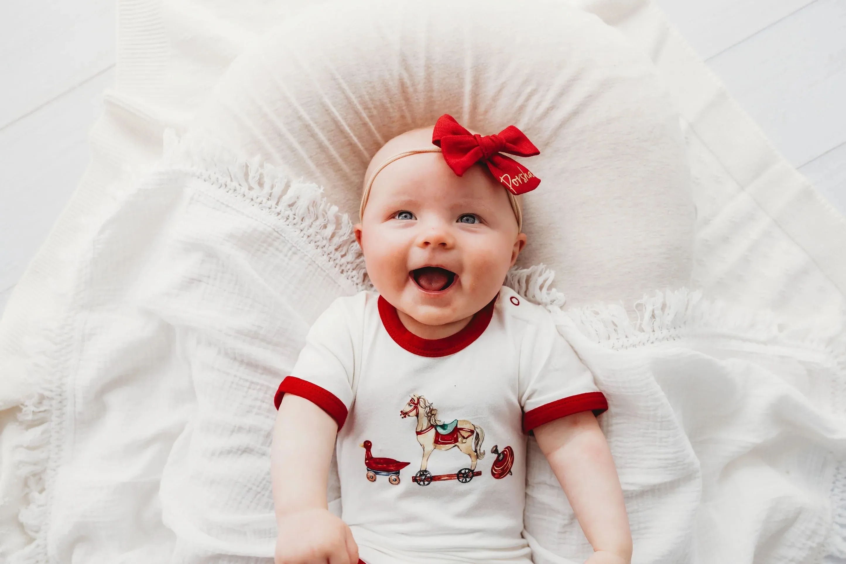 Child Of Mine Organic Cotton Bodysuit - Red Vintage Toys