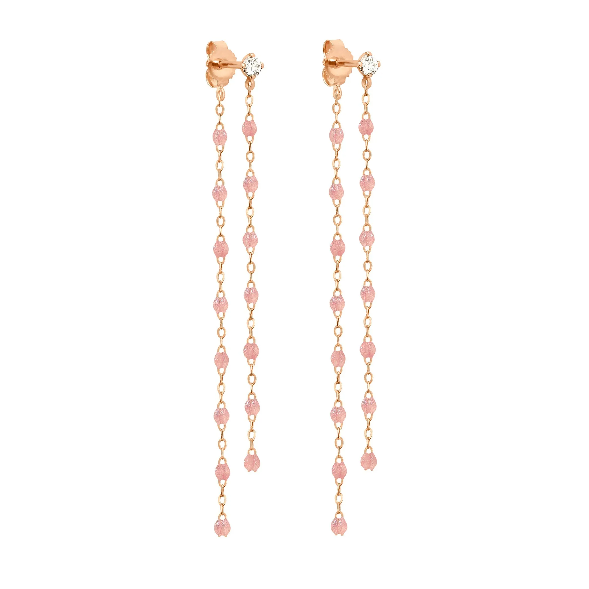 Classic Gigi dangling Blush diamond earrings, Rose Gold