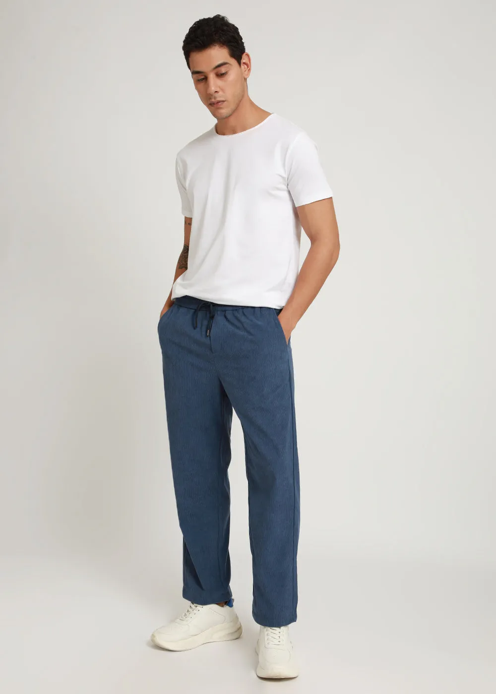 Cobalt Blue Pin Stripe Corduroy Pant