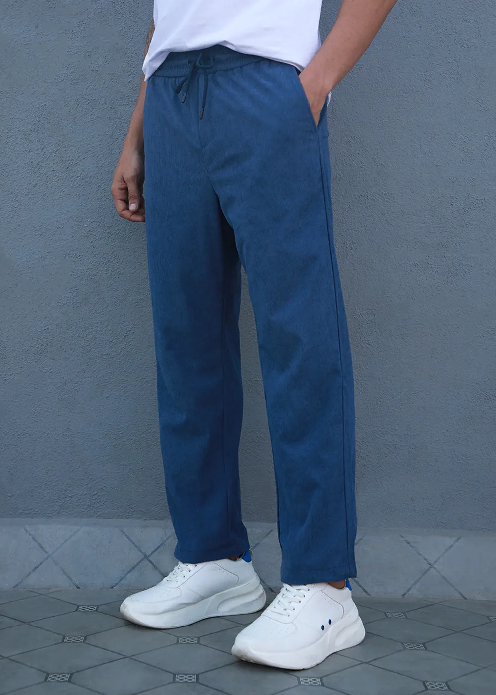 Cobalt Blue Pin Stripe Corduroy Pant