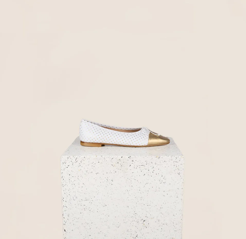 Como - White Dotted/Gold