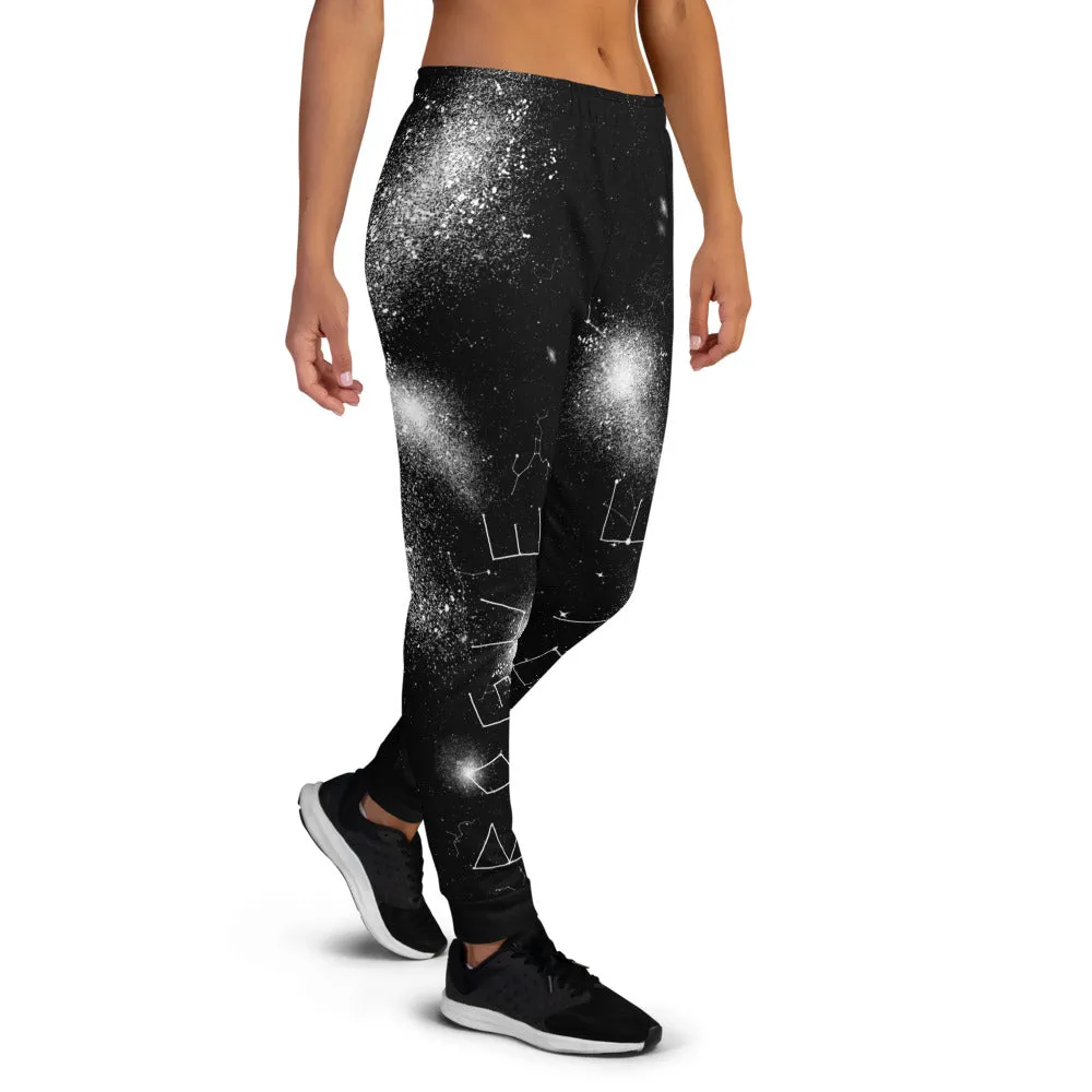 Constellation Slim-Fit Joggers - Vegan Workout Tracksuit Trousers for Yoga, Pilates, Eco-friendly Recycled Gym Pants, Goth Activewear