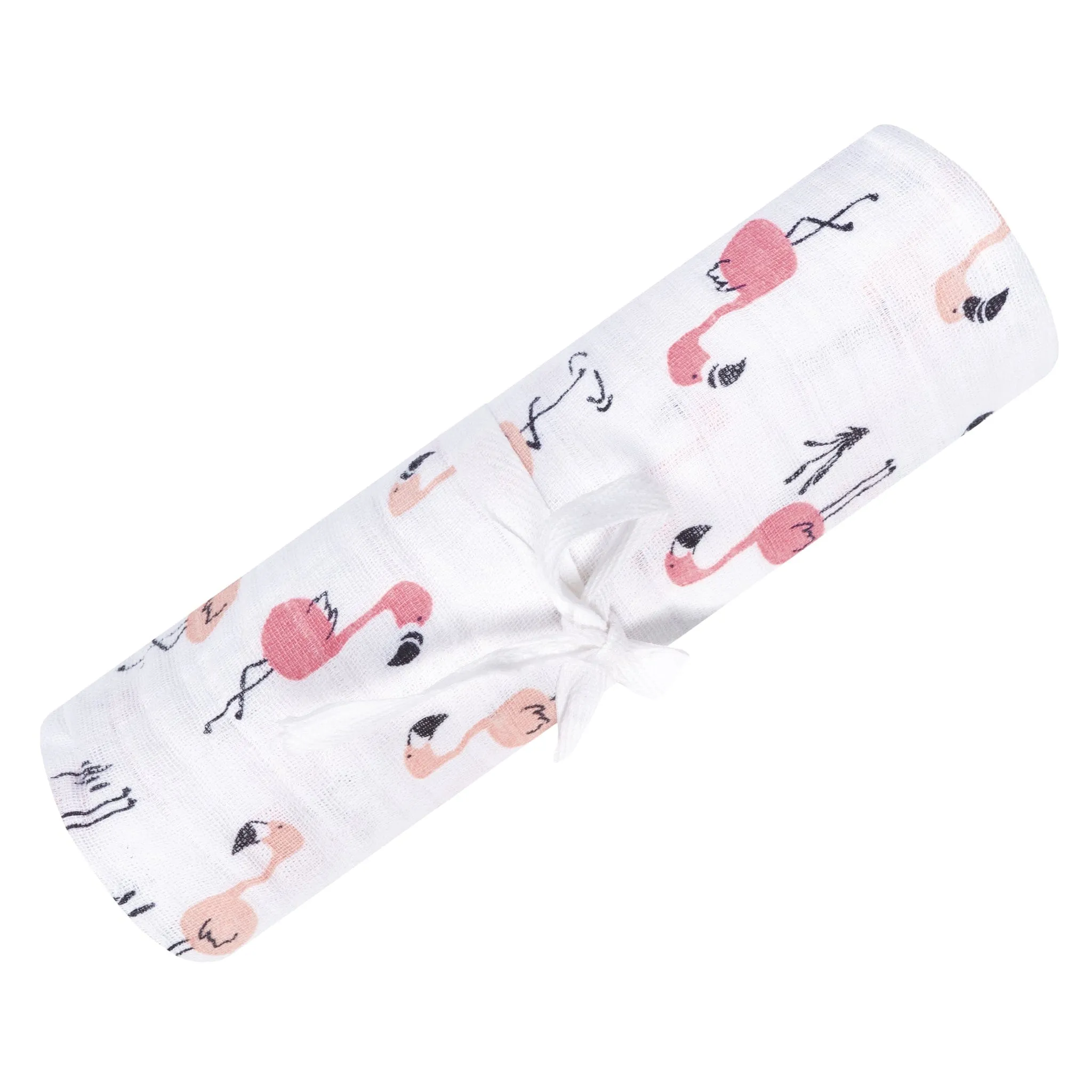 Cotton muslin swaddle - Flamingos