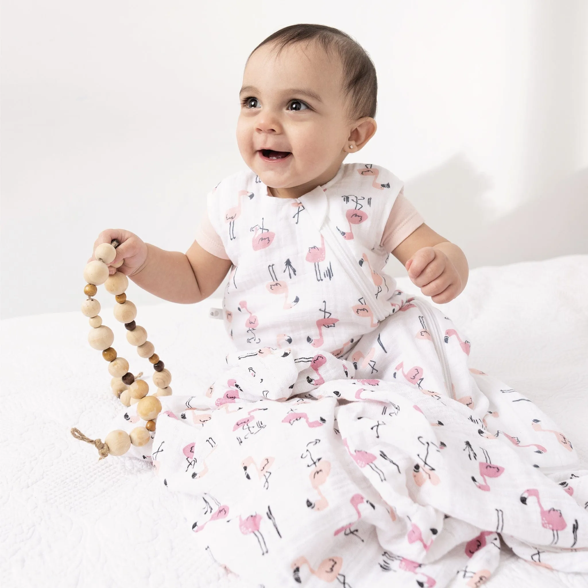 Cotton muslin swaddle - Flamingos