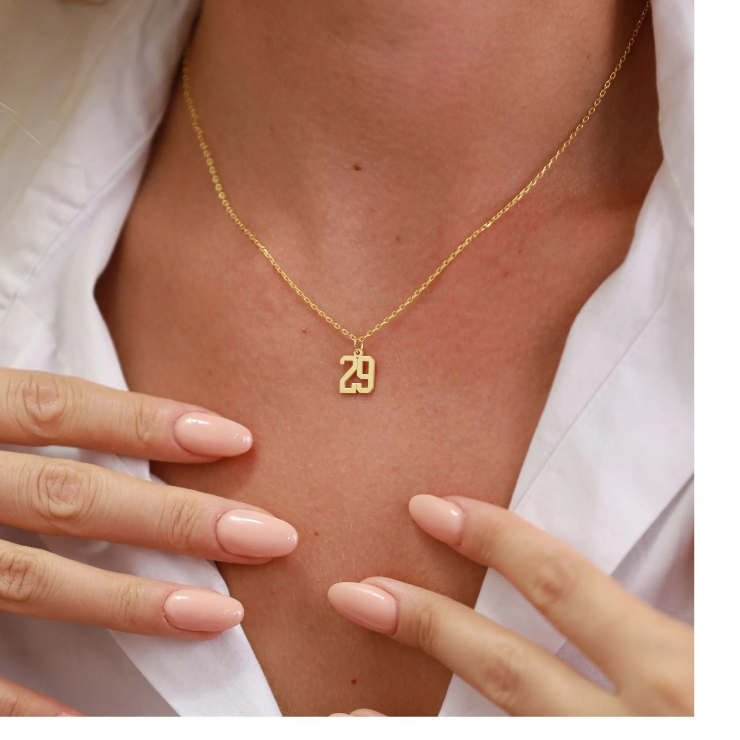 Custom Number Necklace for Women