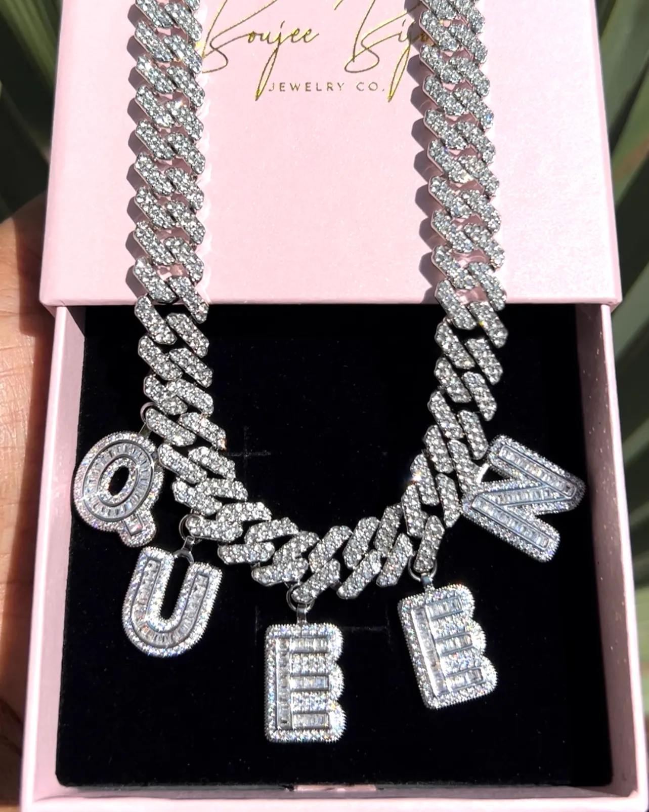 CZ Cuban Charm Necklace