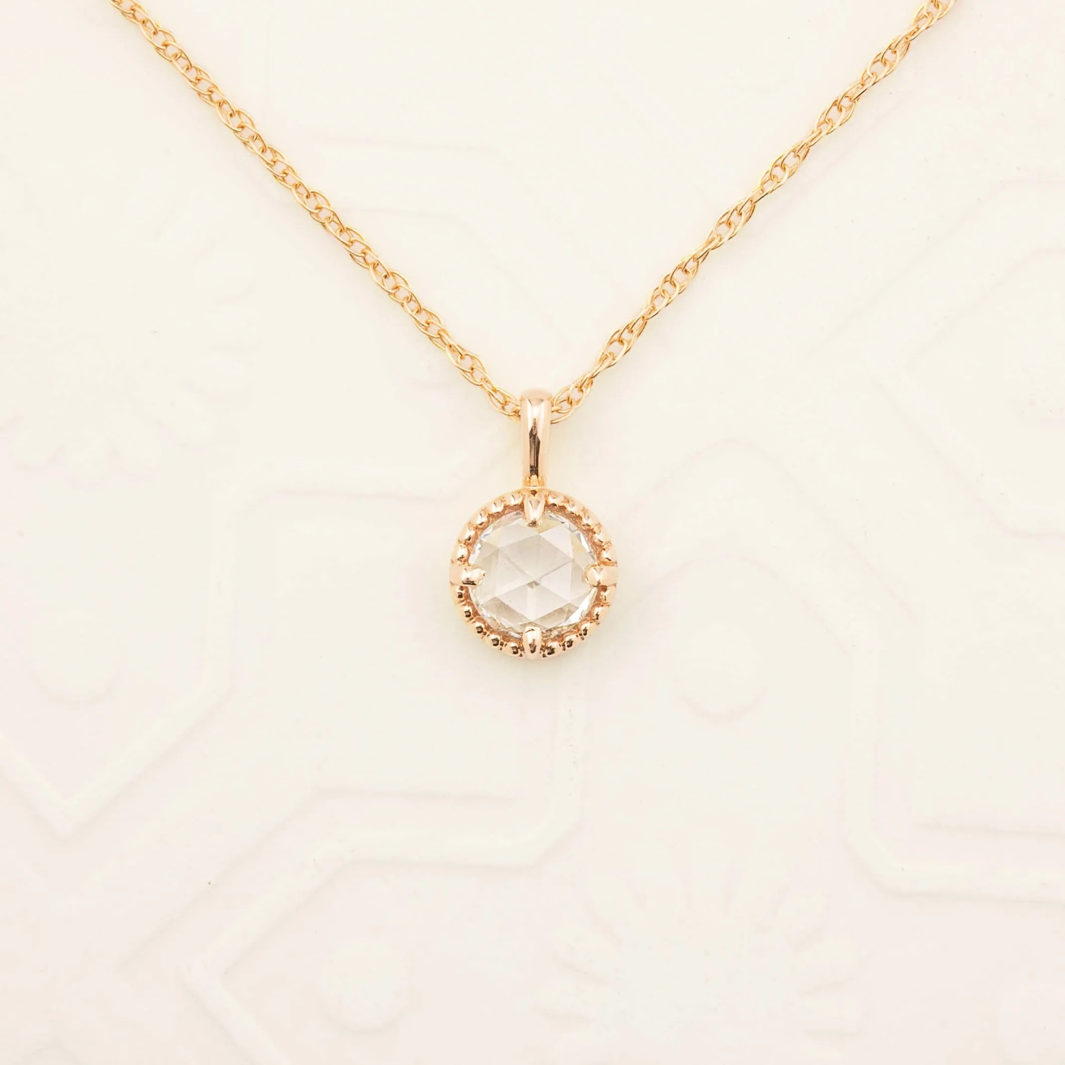 Dahlia 0.30ct Rose Cut Diamond Solitaire Necklace