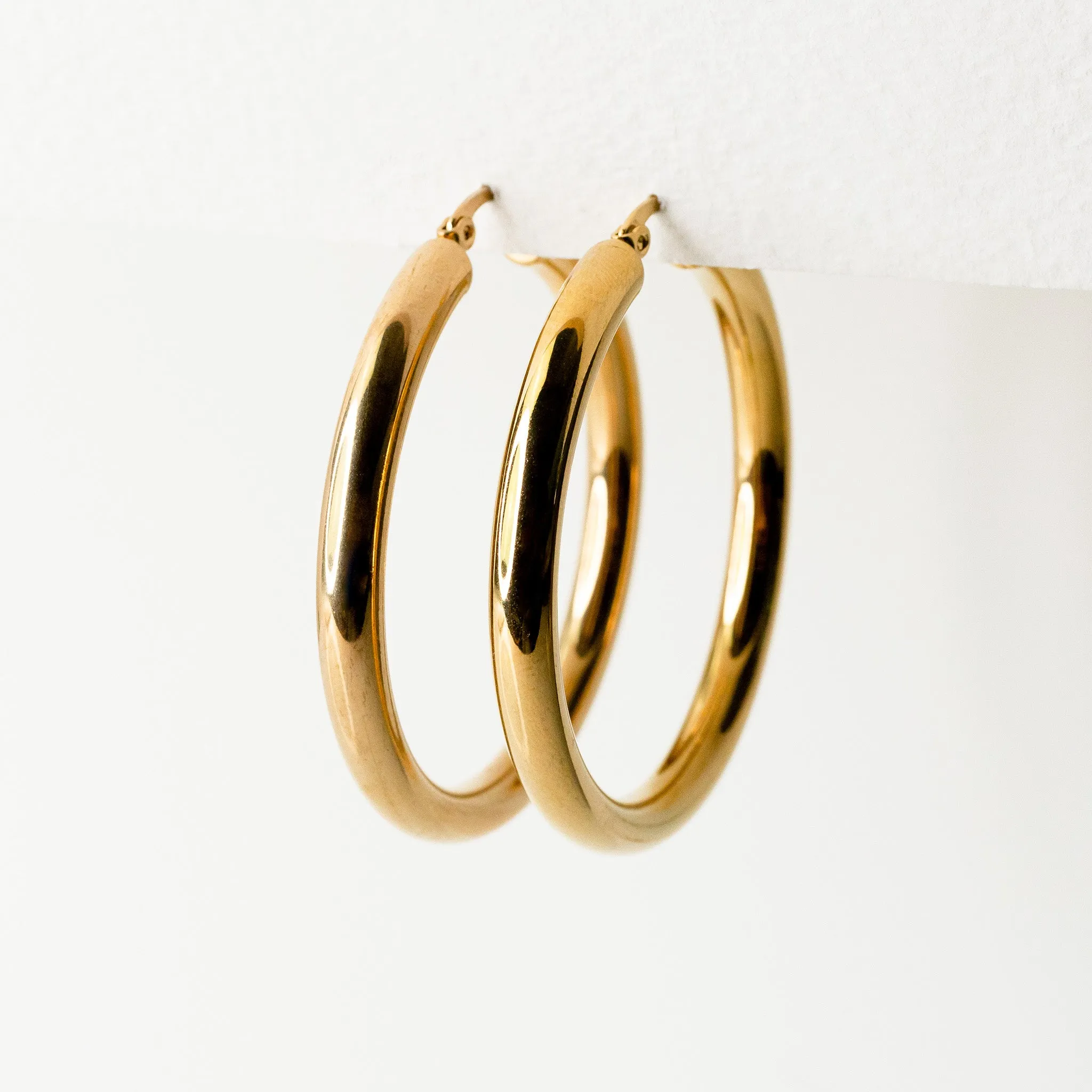 Disco Hollow Hoop Earrings