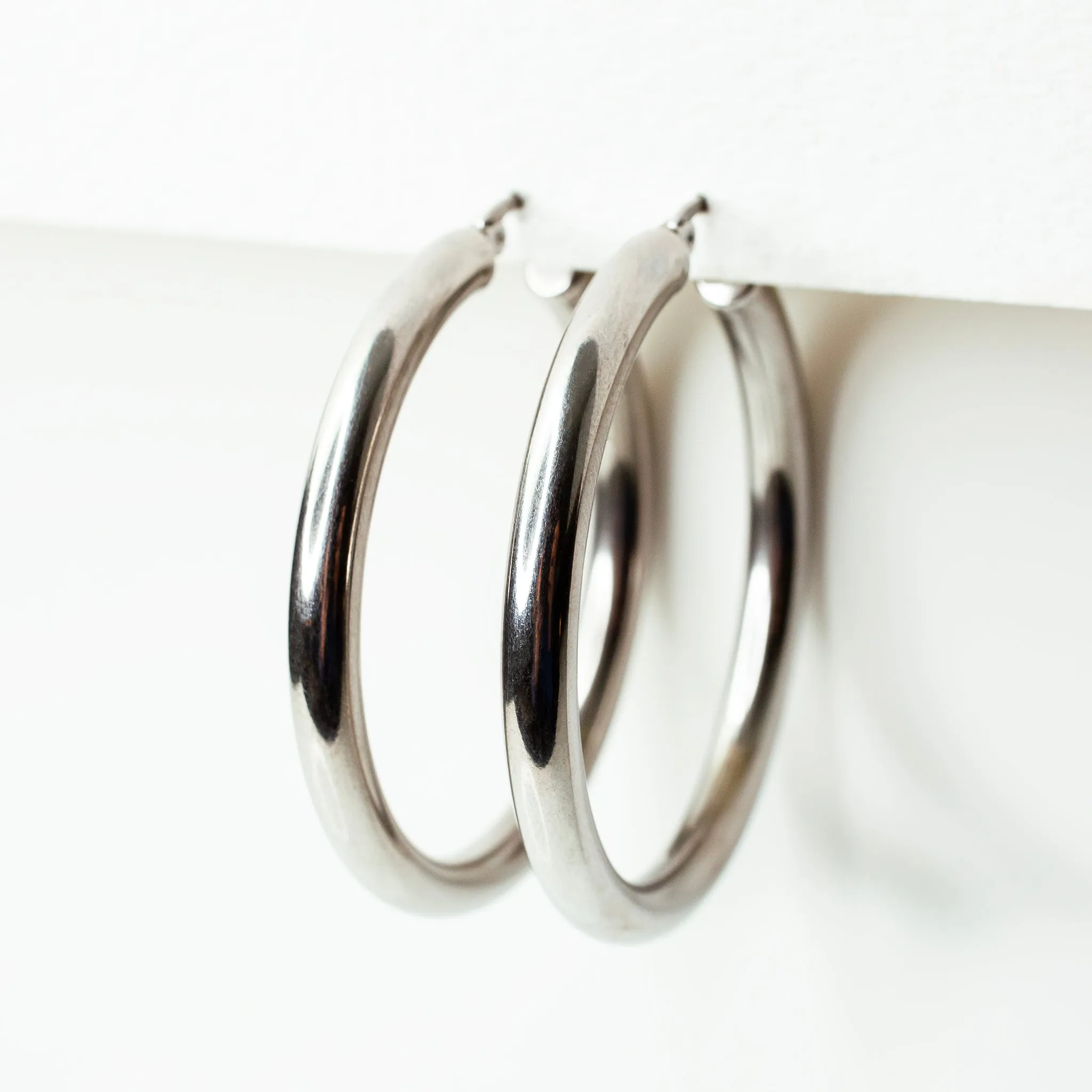 Disco Hollow Hoop Earrings