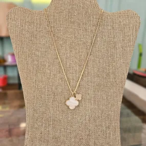 Double Clover Pendant Necklace