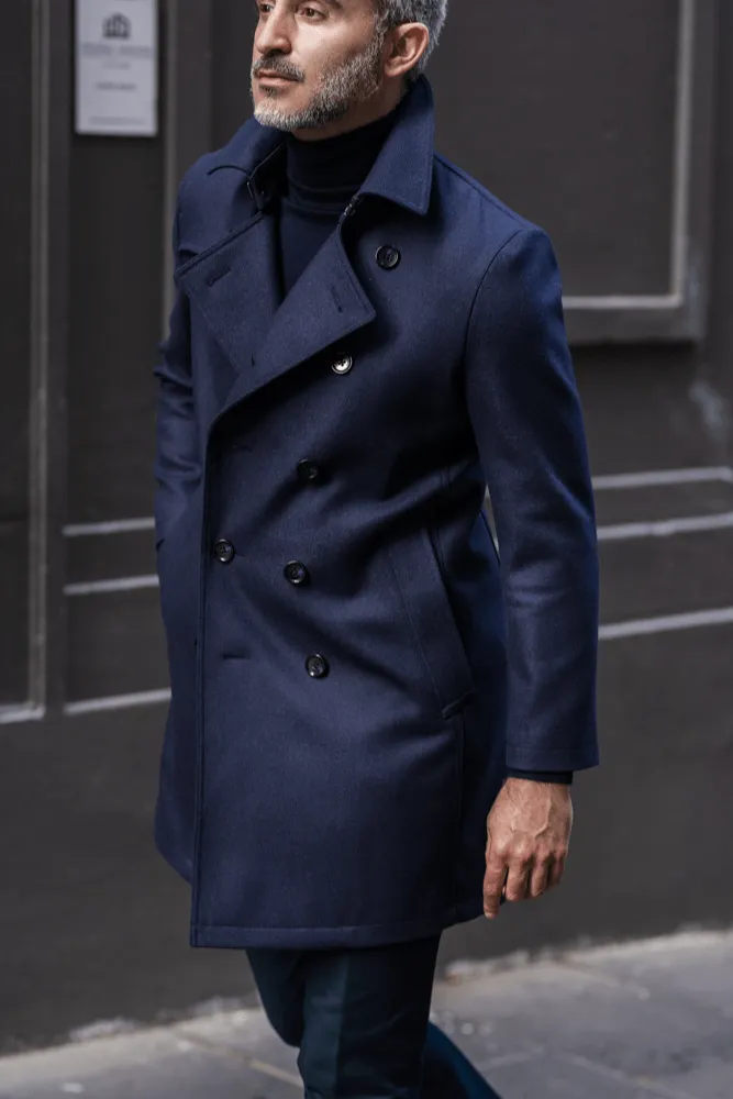 Drake Coat - Navy Wool