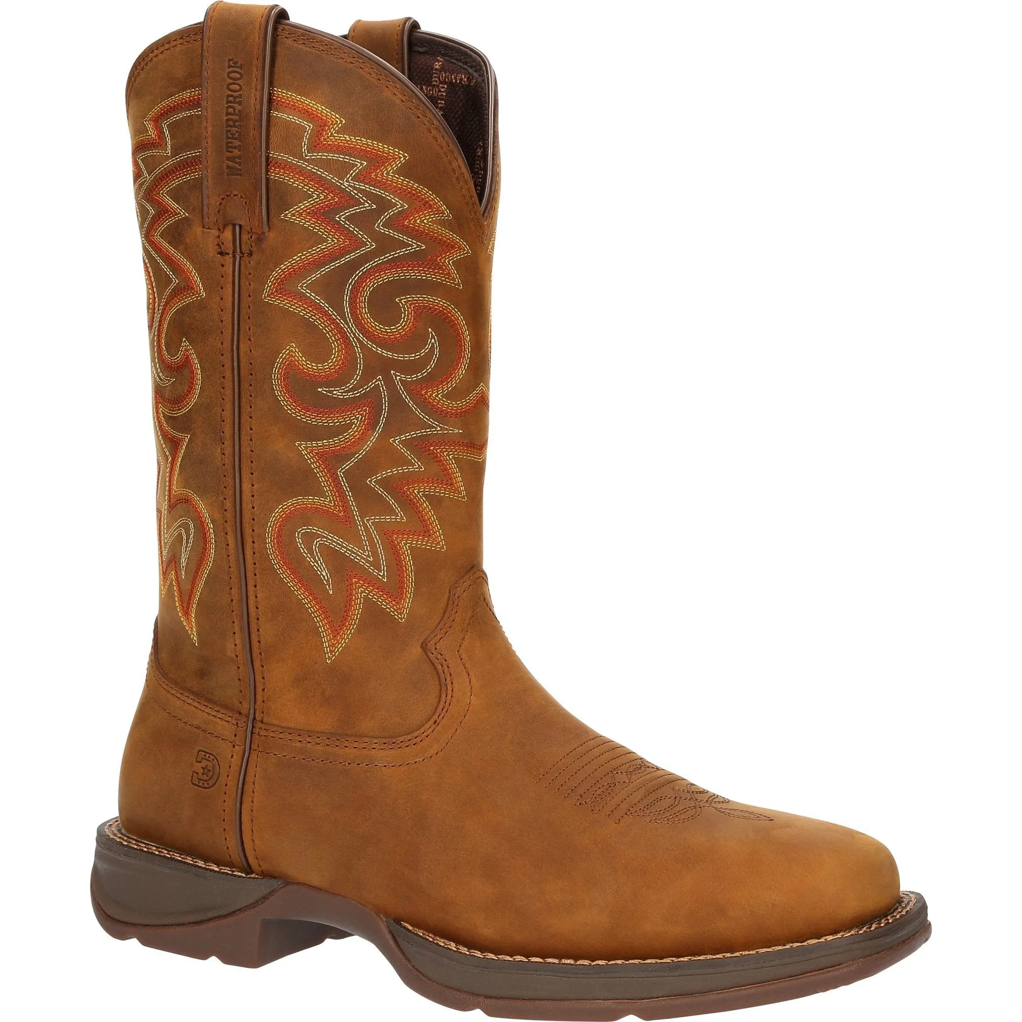 Durango Men's Rebel 12" Square Toe WP Western Boot - Russet - DDB0361