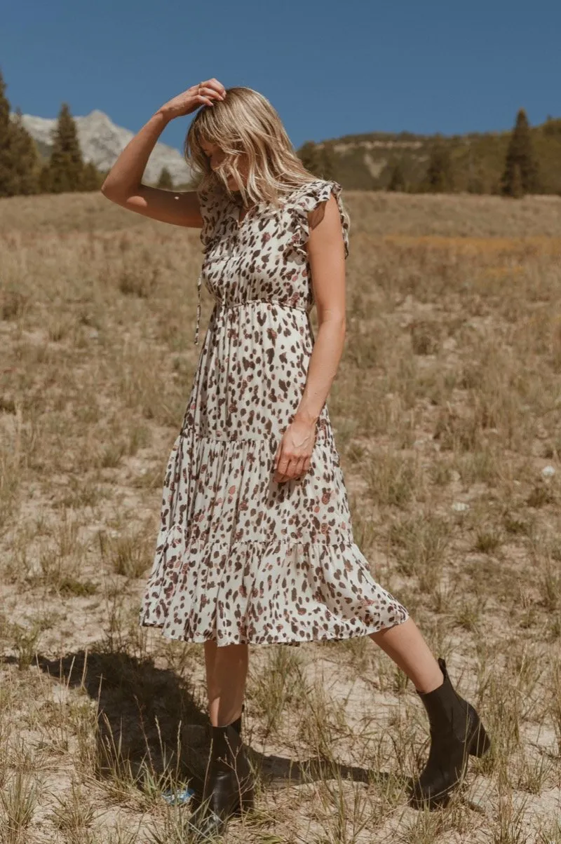 Elena Leopard Print Midi Dress