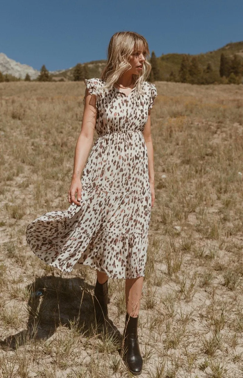 Elena Leopard Print Midi Dress