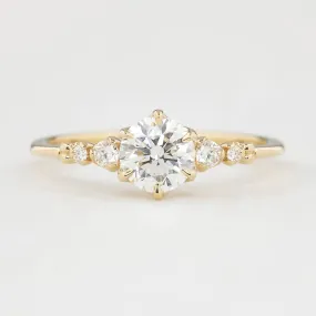 Estel Fleur 0.70ct Round Diamond Ring, 14k Yellow Gold, GIA Certified (One of a kind)