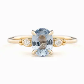 Estel Ring 1.42ct Light Blue Unheated Oval Sapphire, 14K Yellow Gold (One of a kind)