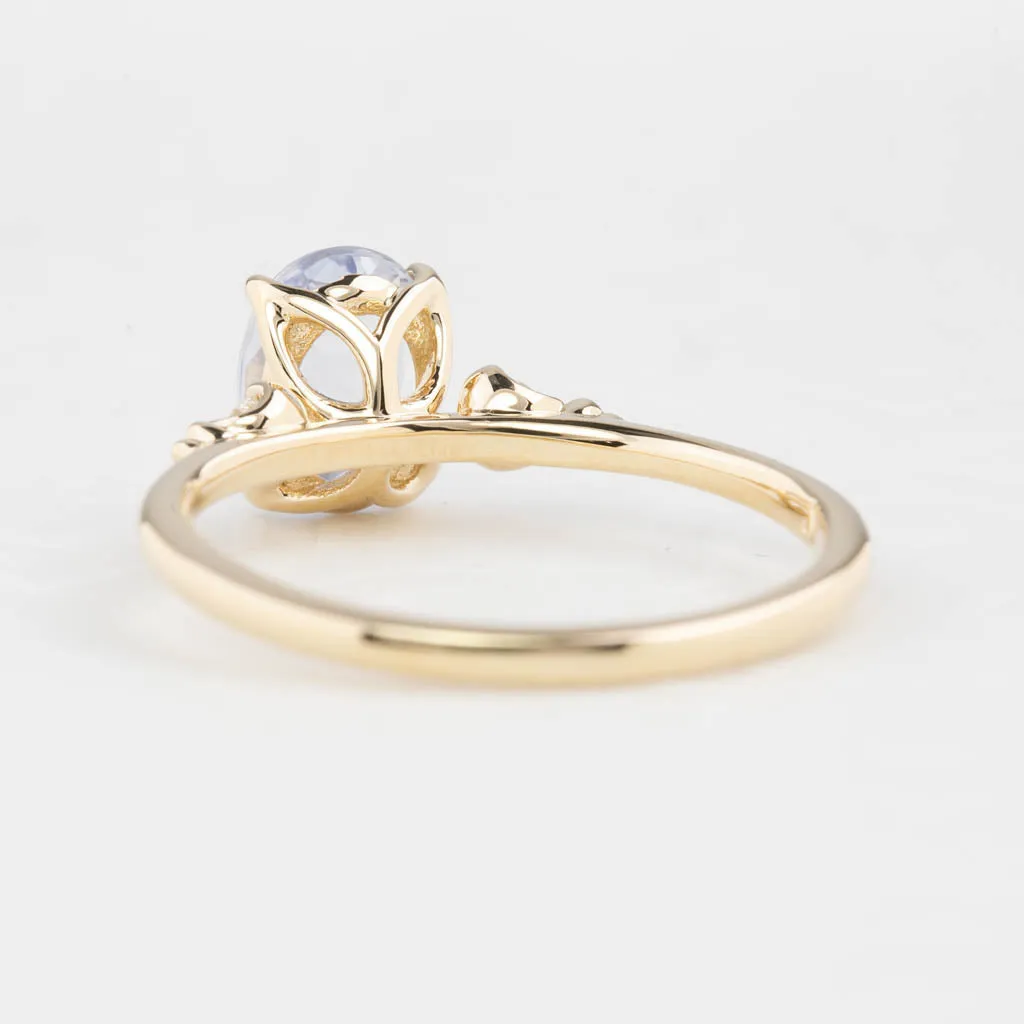 Estel Ring 1.42ct Light Blue Unheated Oval Sapphire, 14K Yellow Gold (One of a kind)