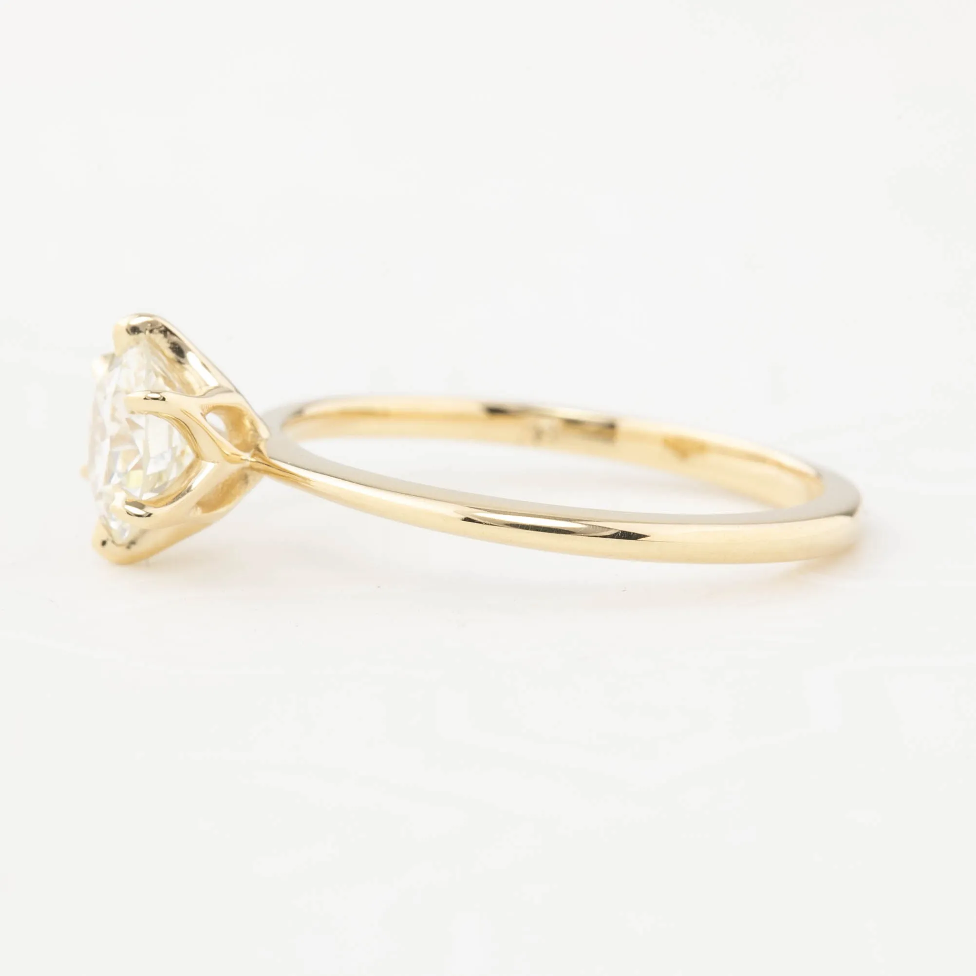 Floryn 1.15ct Round Old Mine Cut Diamond Ring, GIA Certified, 14k Yellow Gold (One of a kind)