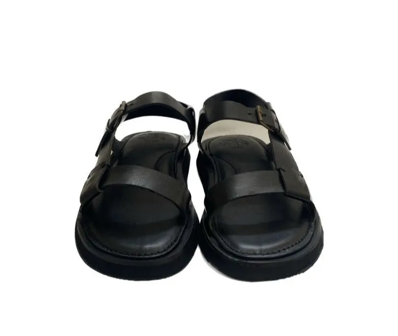 FORTISSIMO BLACK LEATHER SANDALS