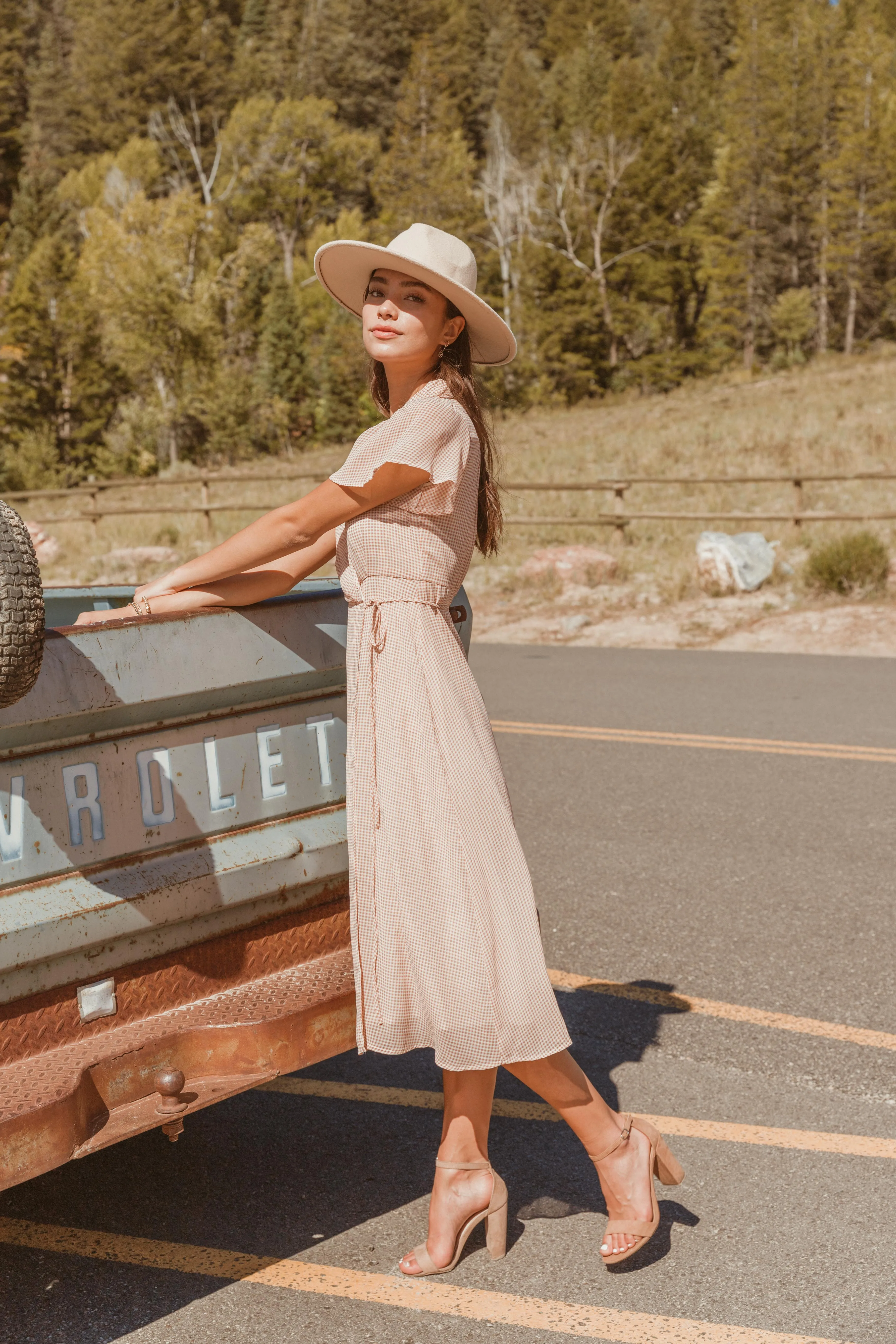 Gingham Midi Dress